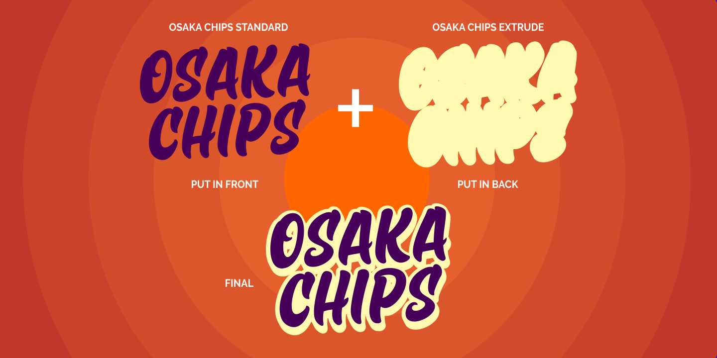 Ejemplo de fuente Osaka Chips Extrude